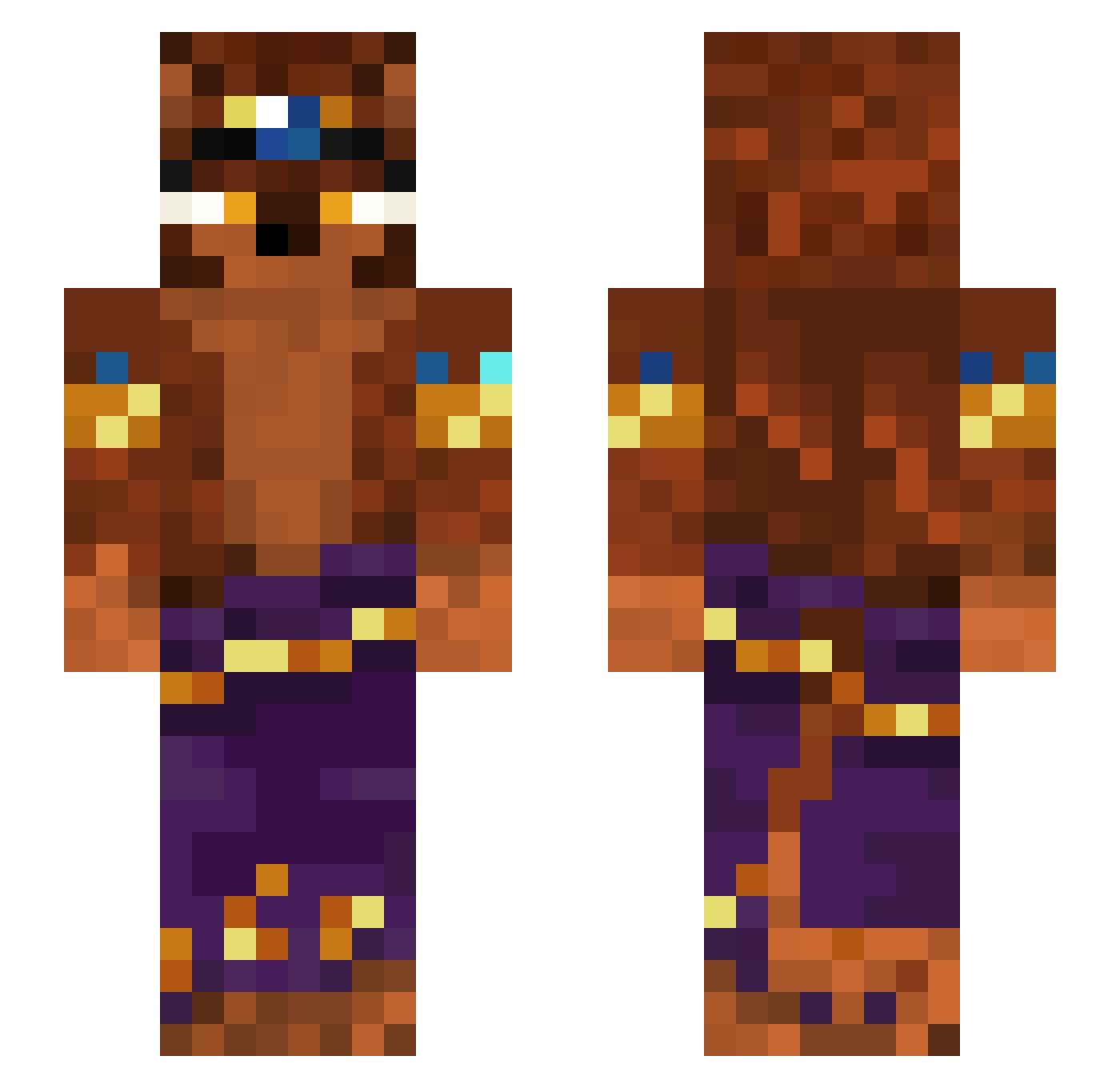 SeofLya Minecraft skin, front and back view