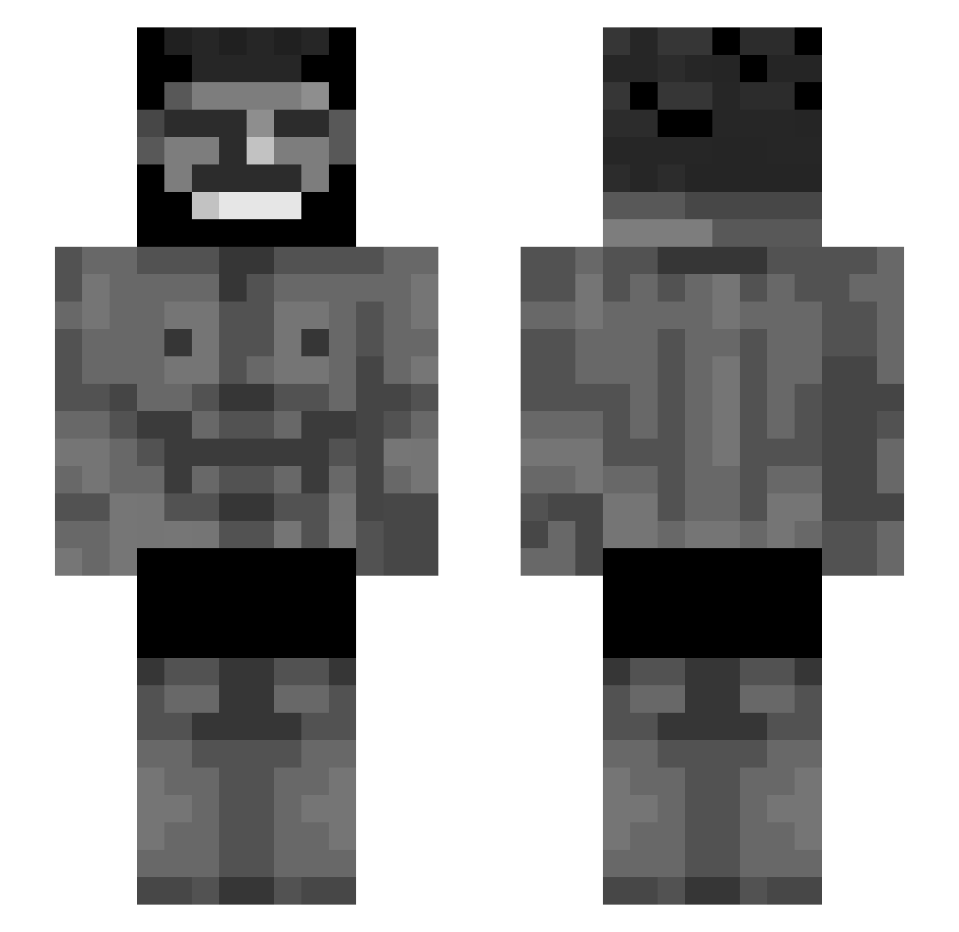 oMiniboon Minecraft skin, front and back view