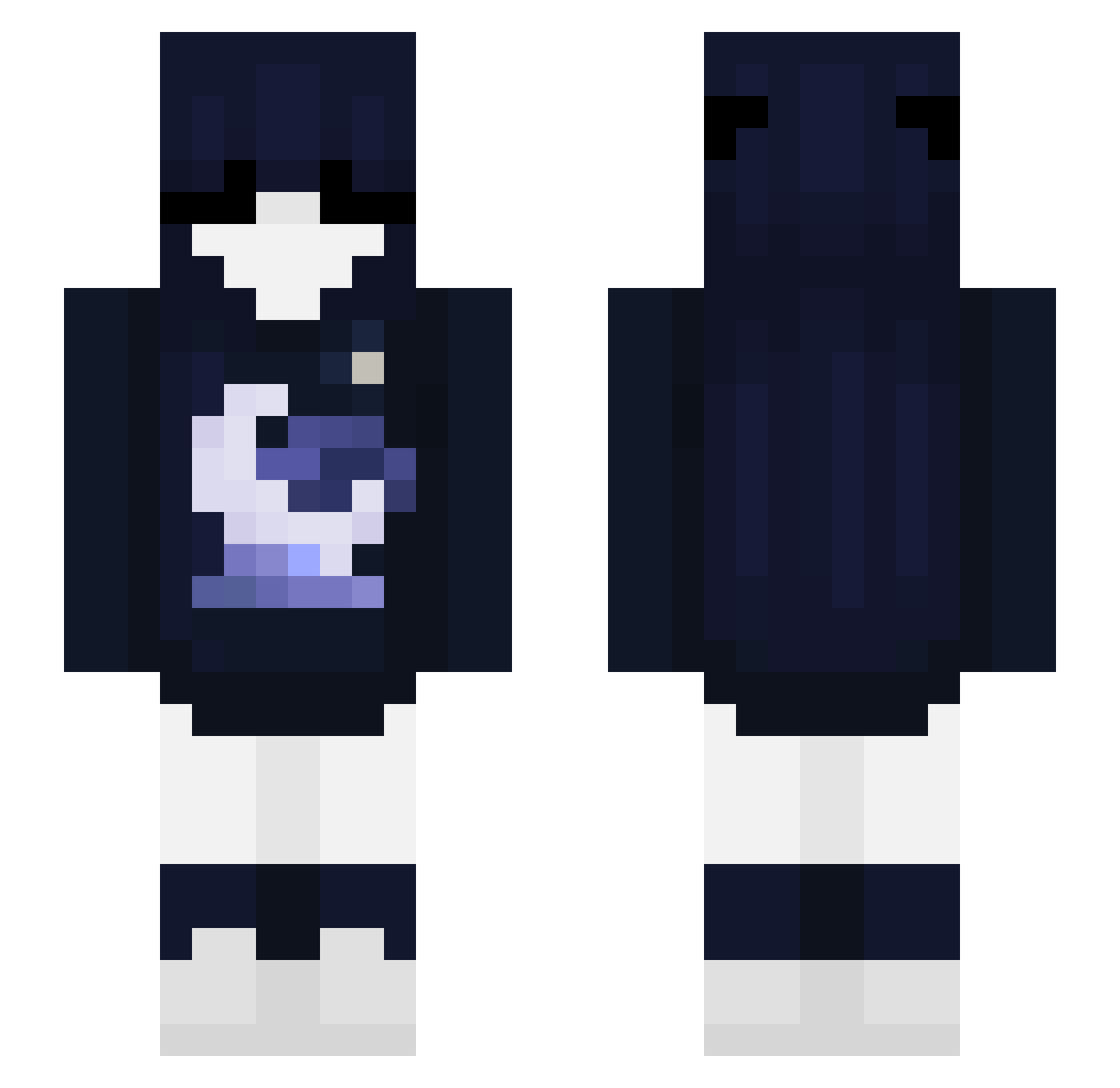 Pllayerr1 Minecraft skin, front and back view