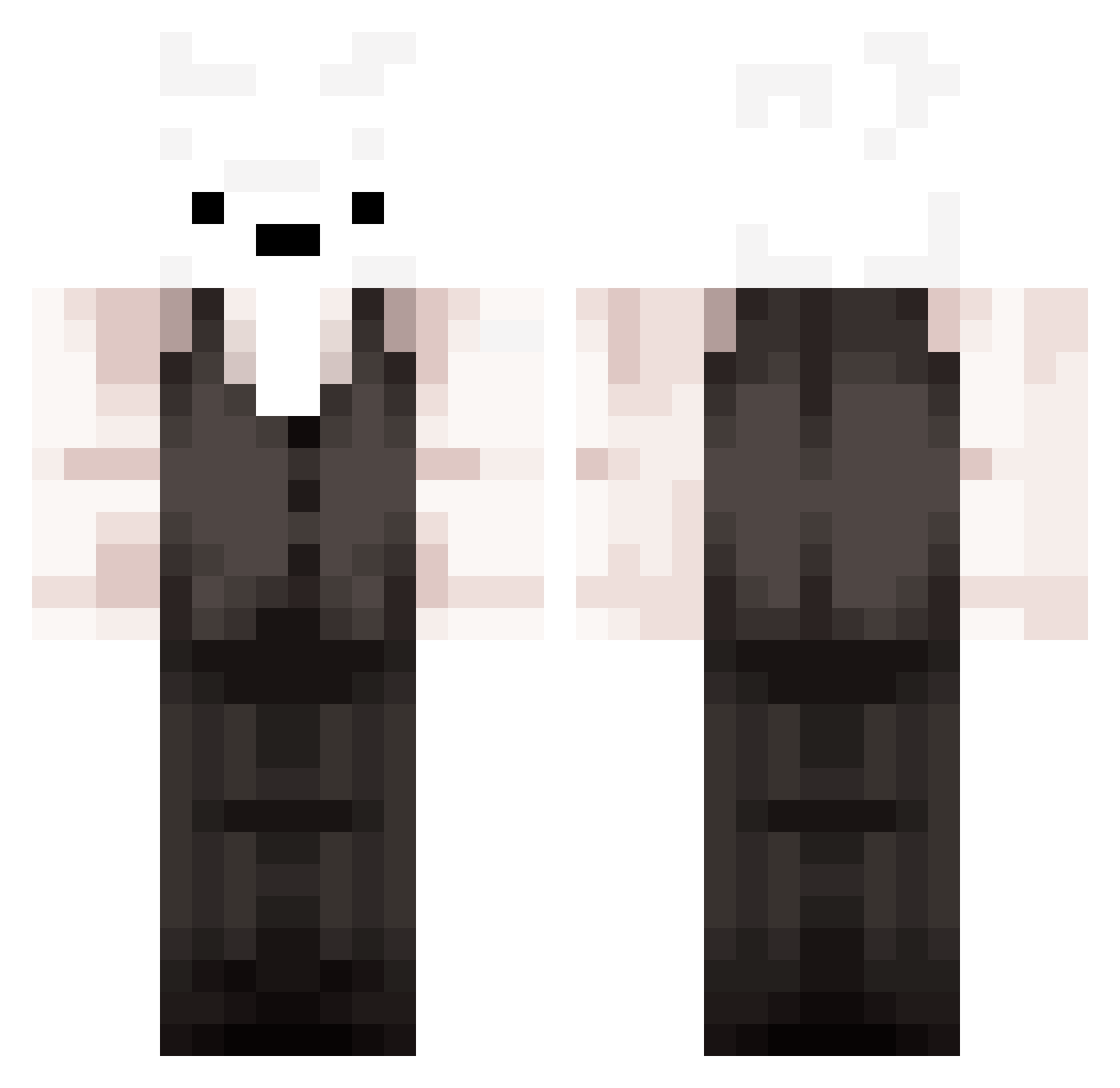 Yunoroo Minecraft skin, front and back view
