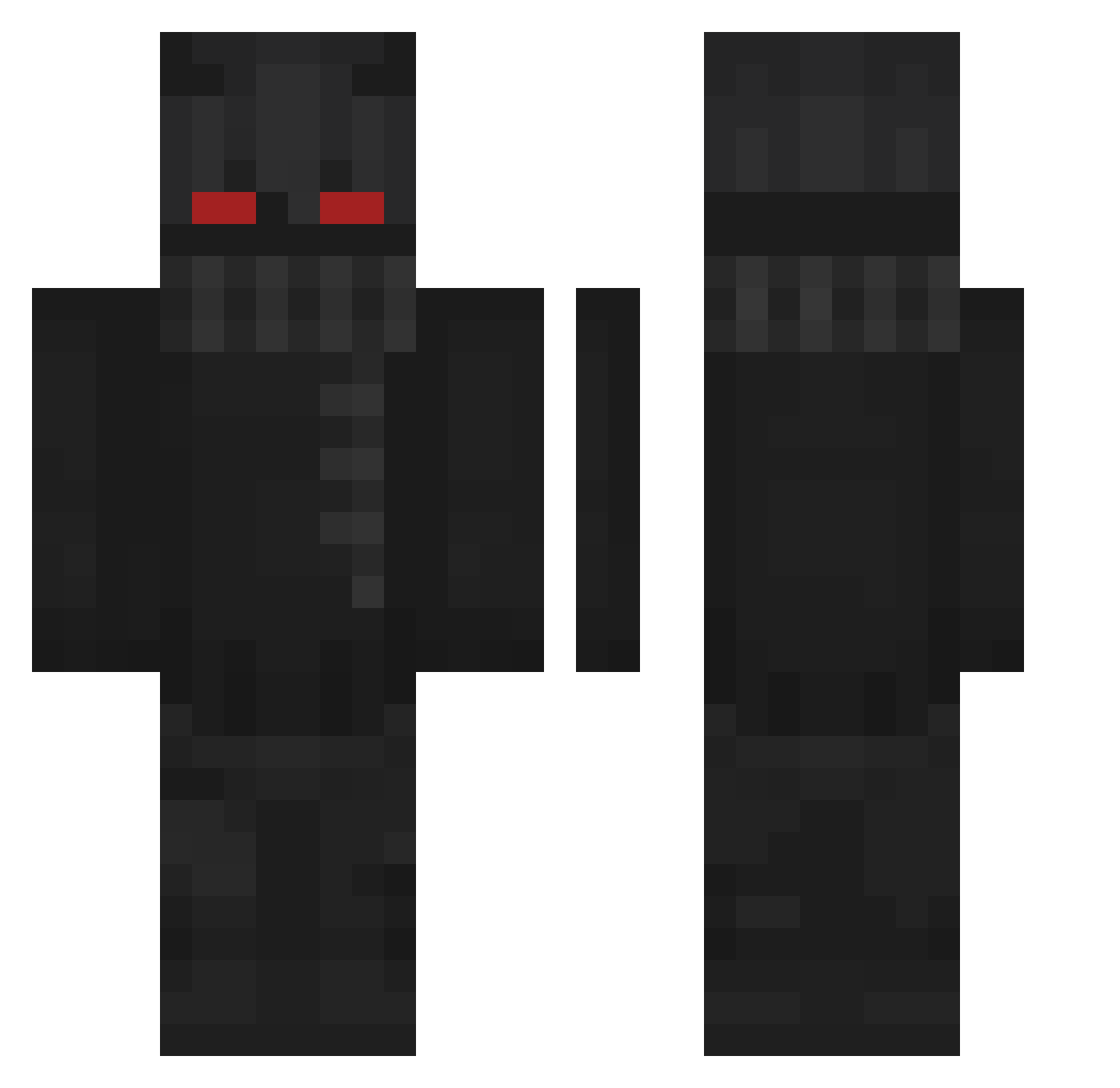 Zangw Minecraft skin, front and back view