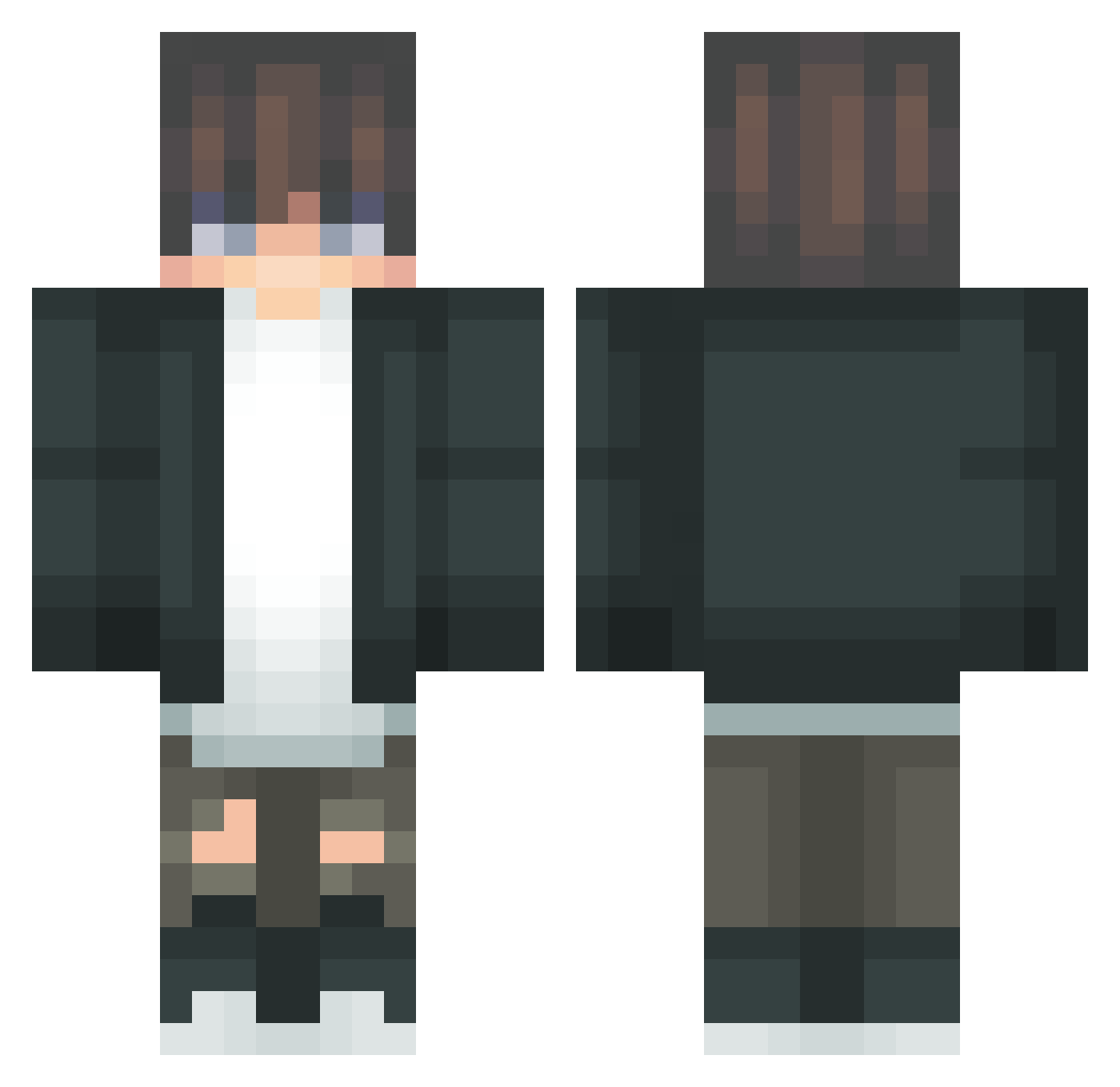 Xzyrax Minecraft skin, front and back view