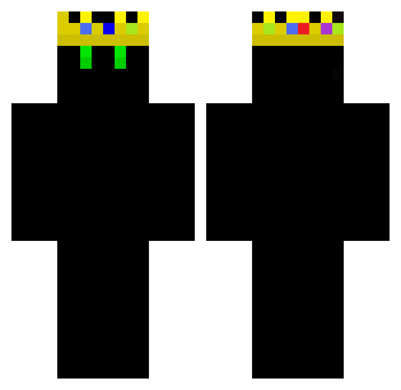 zukester Minecraft skin, front and back view