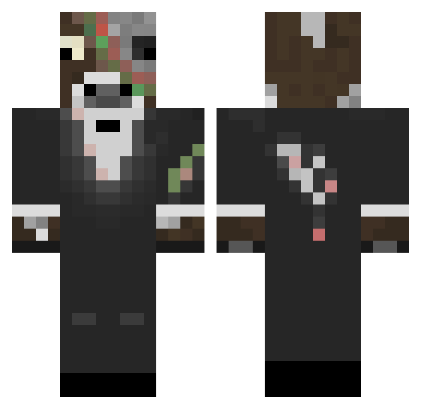 Bidpigygamer2 Minecraft skin, front and back view