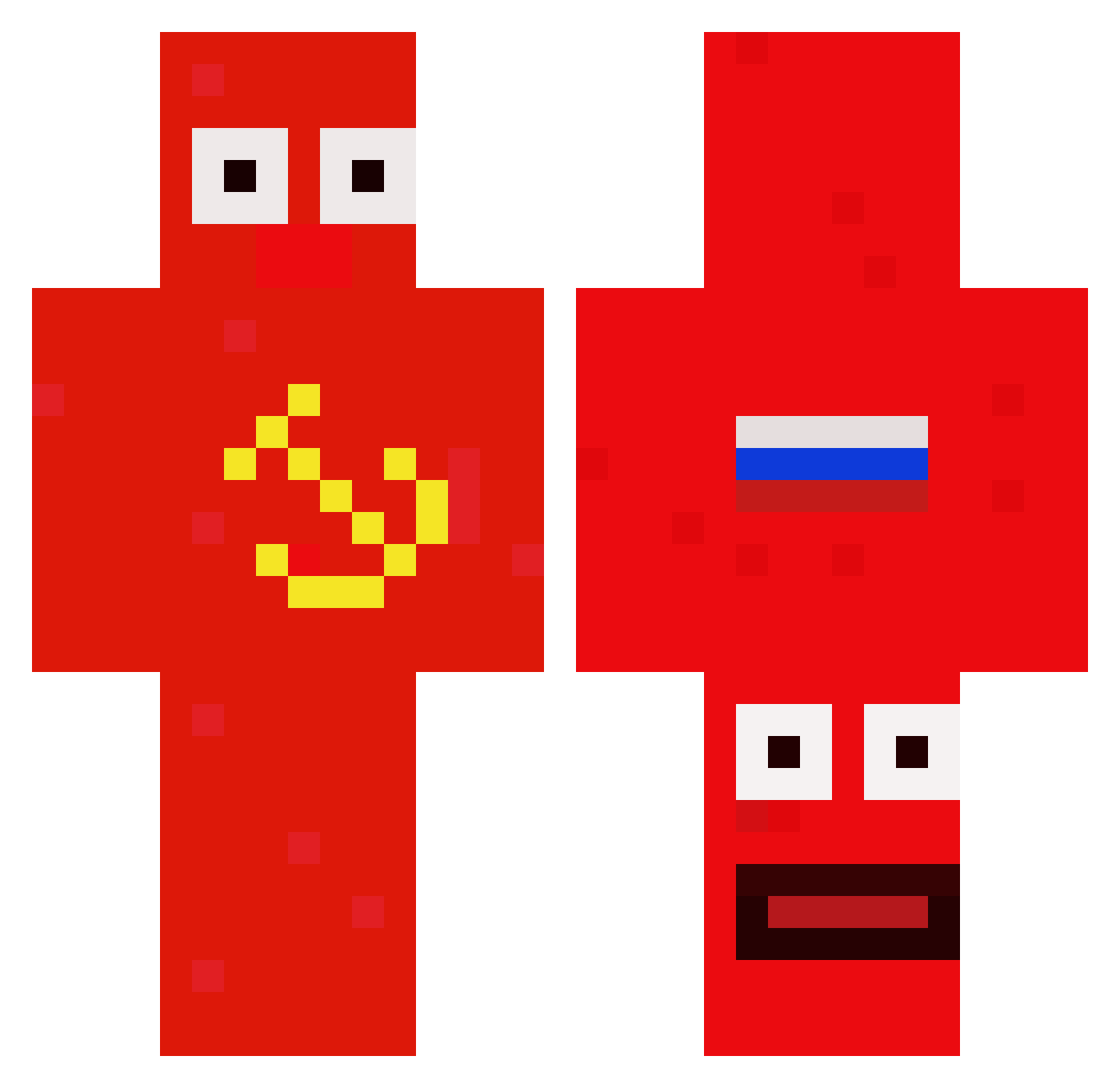 Rabonkers Minecraft skin, front and back view