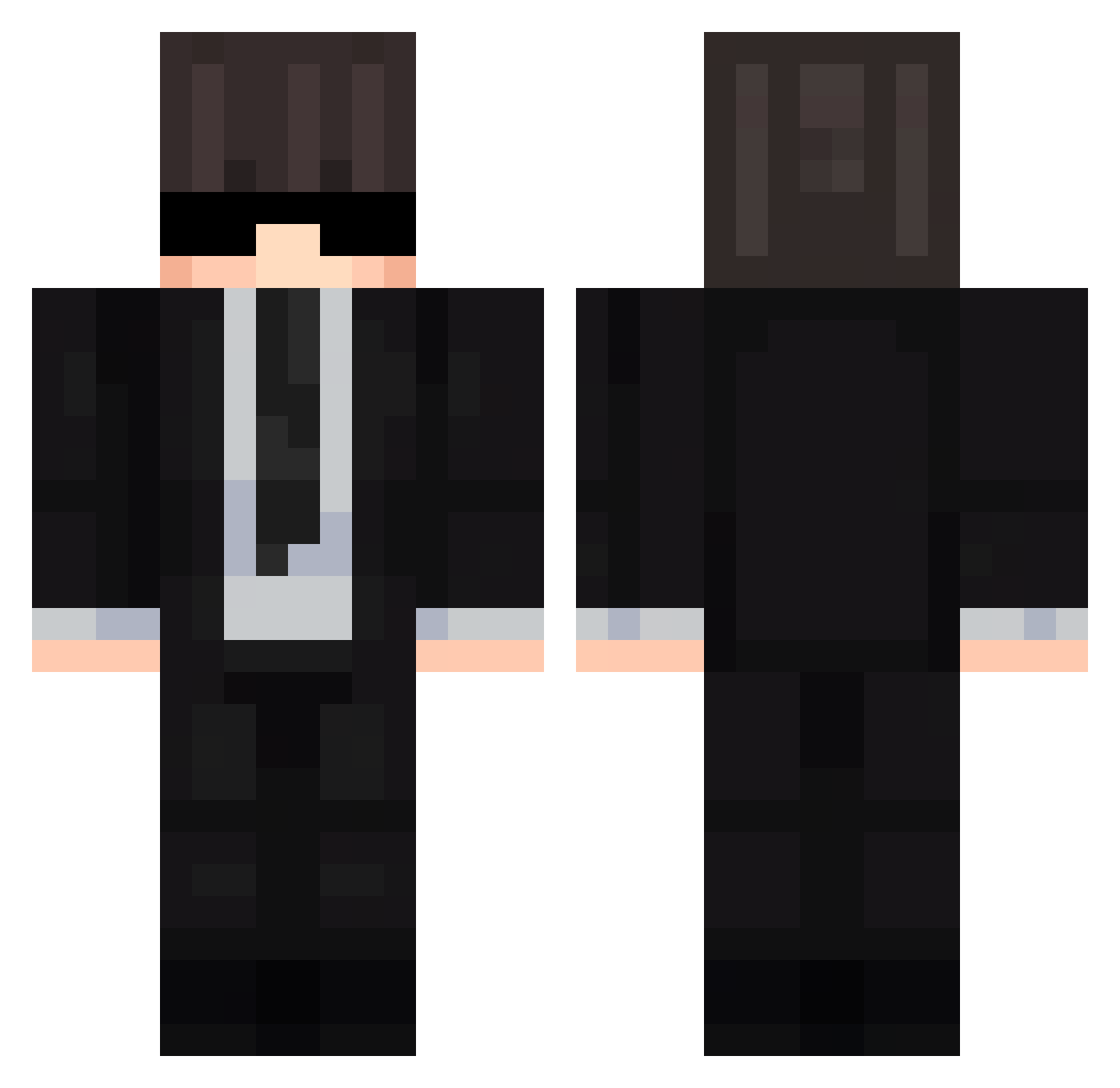 ZeroSpiderYT Minecraft skin, front and back view
