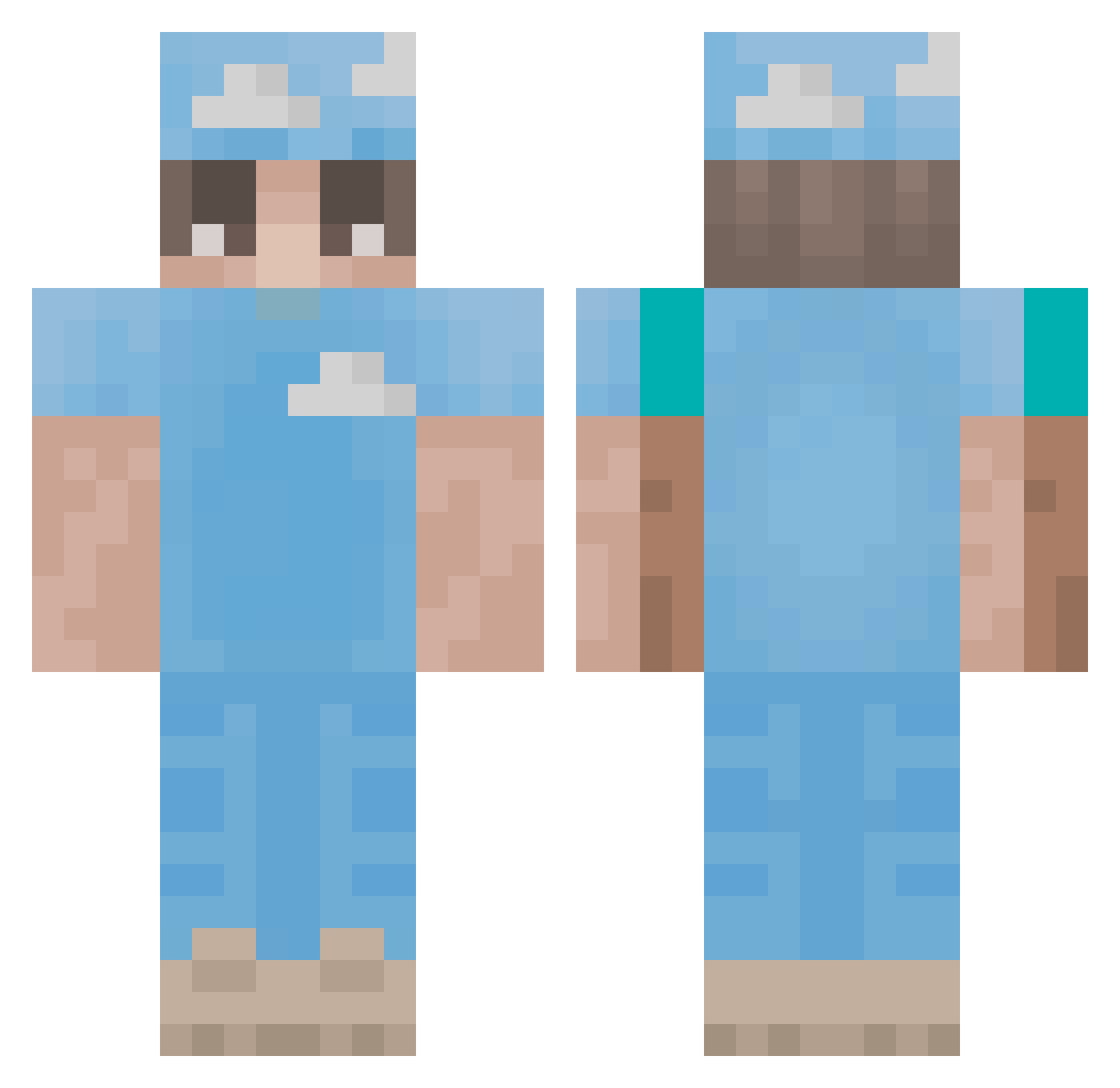 CraxAyo Minecraft skin, front and back view