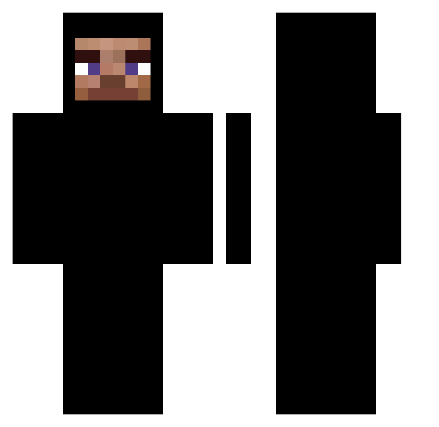 splasha Minecraft skin, front and back view