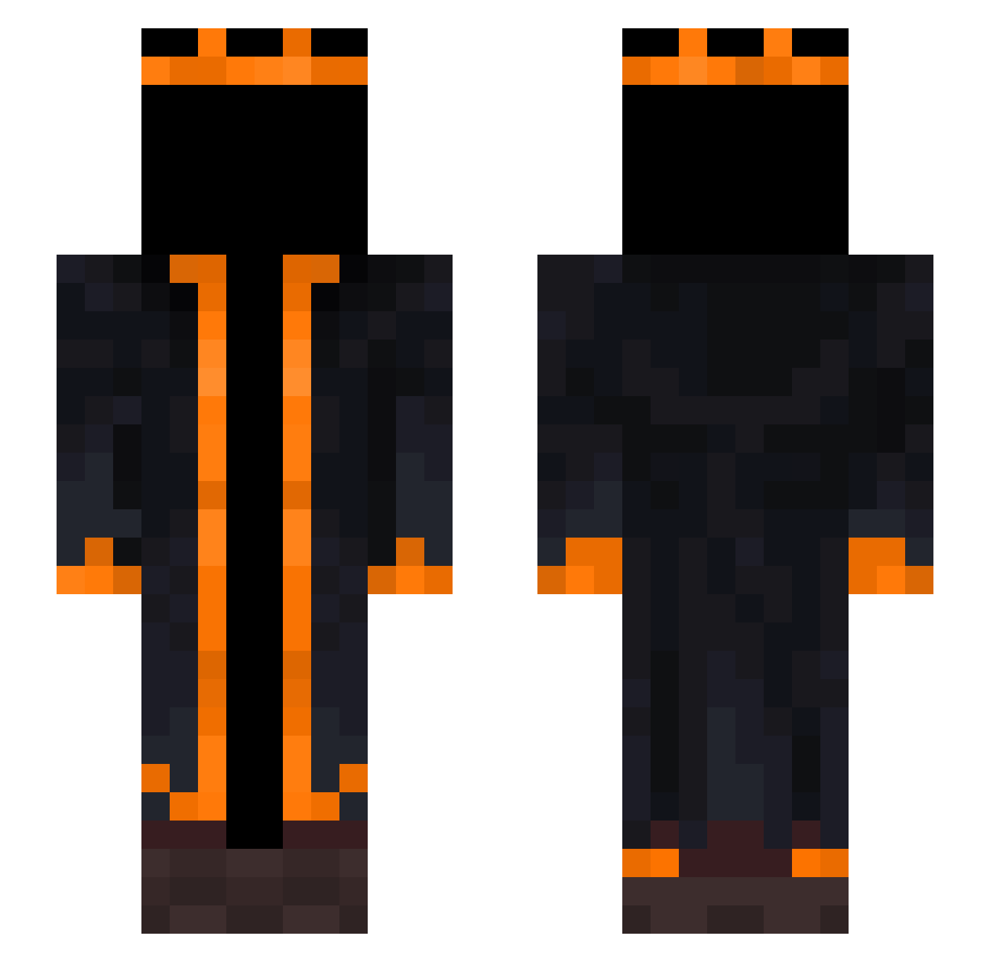 ScytheStorm Minecraft skin, front and back view