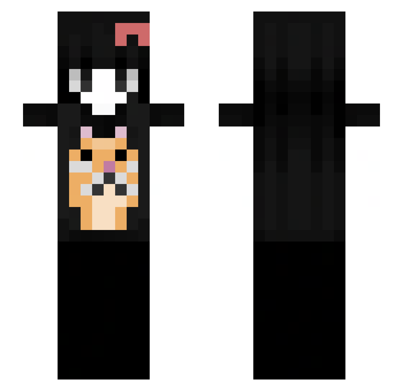 XtraCAH Minecraft skin, front and back view