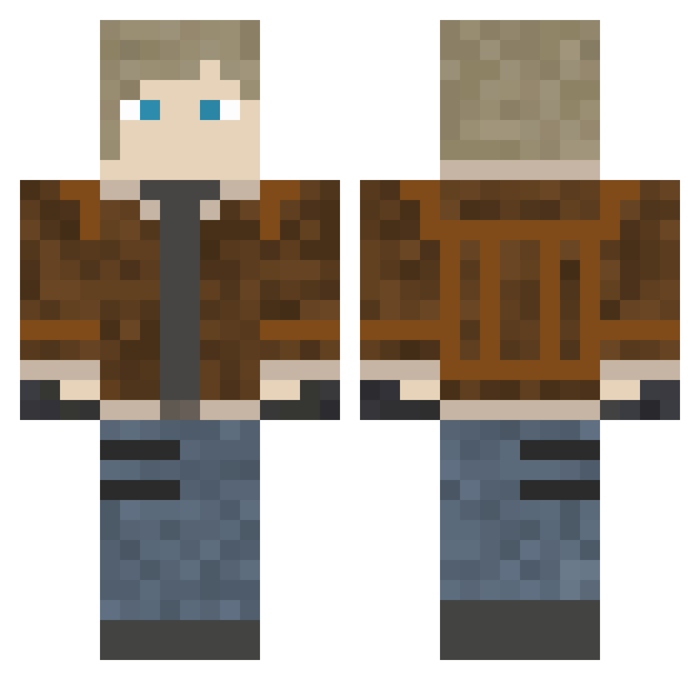 Crowbait Minecraft skin, front and back view