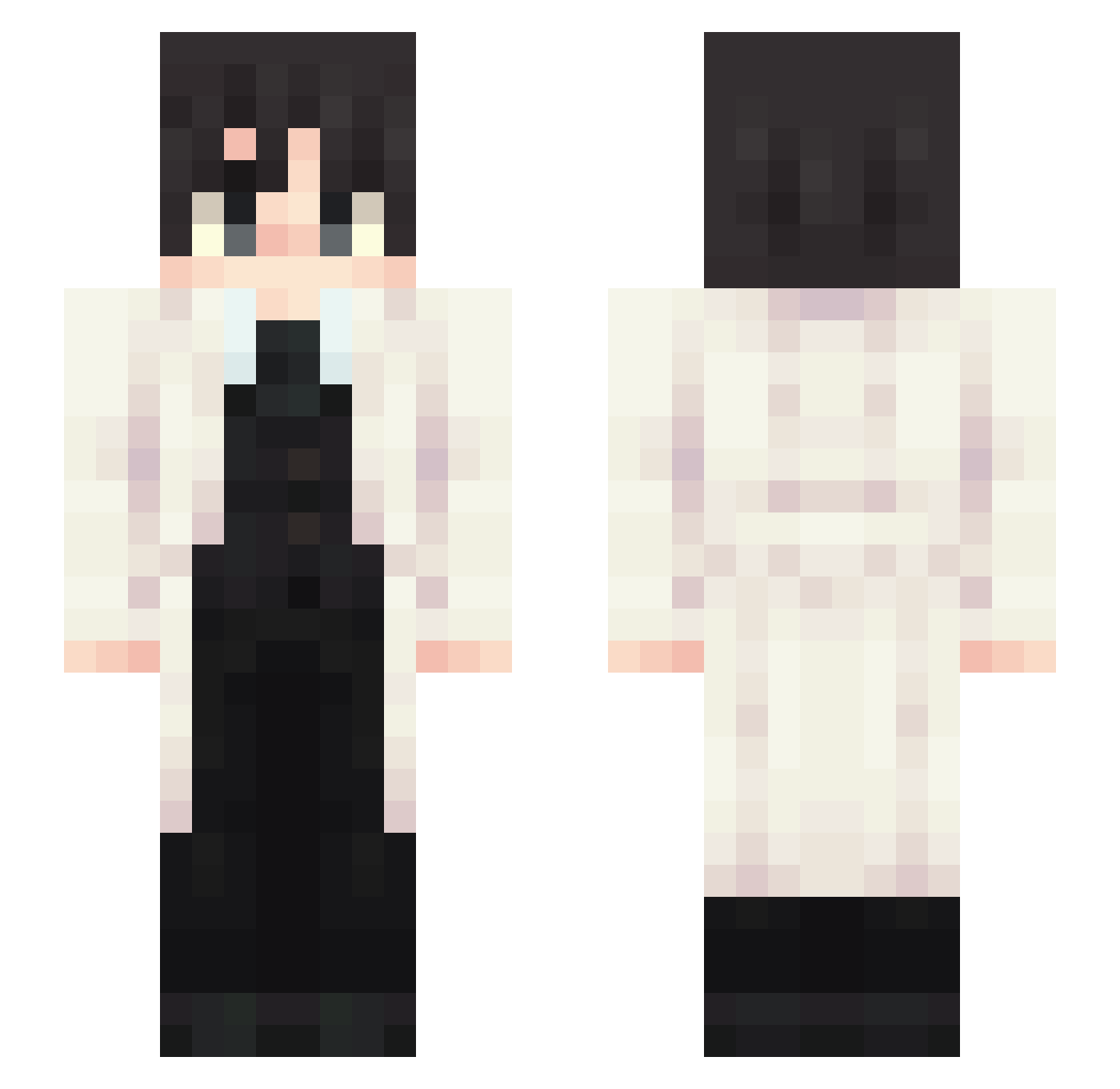 Samlxzin Minecraft skin, front and back view