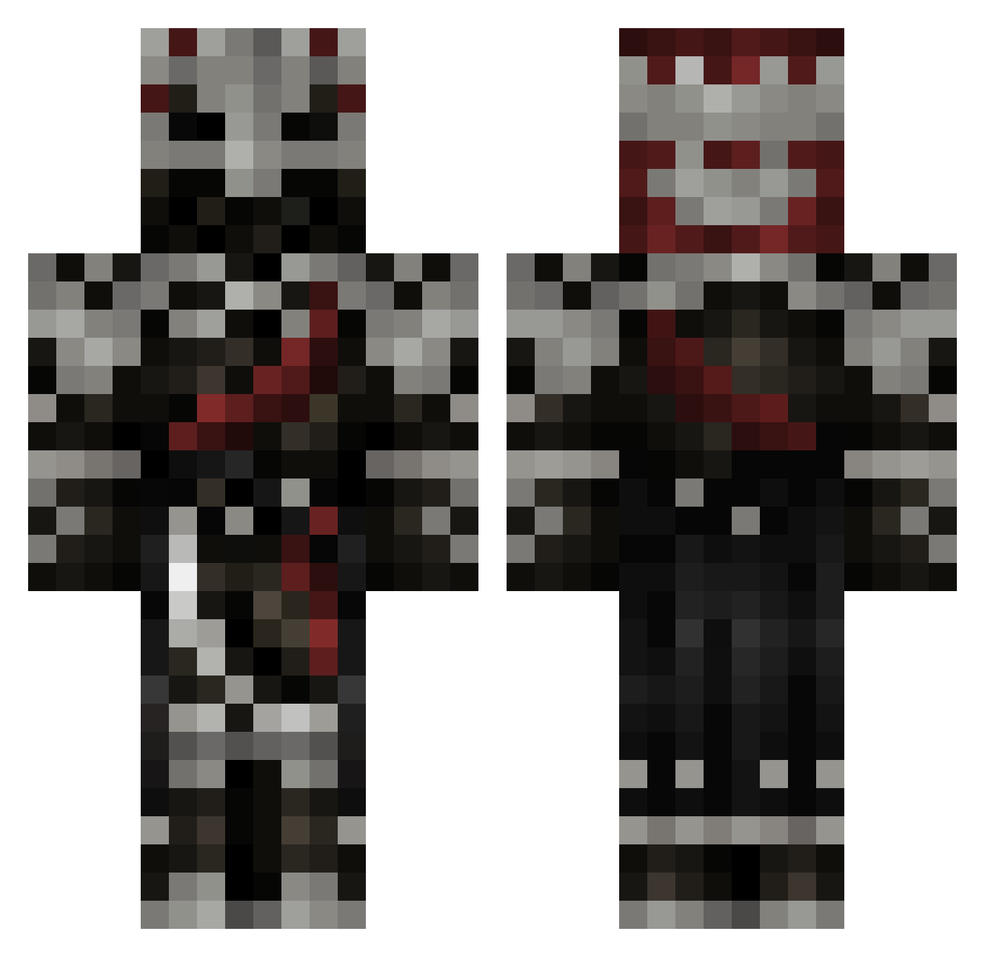 xPandoraGG Minecraft skin, front and back view