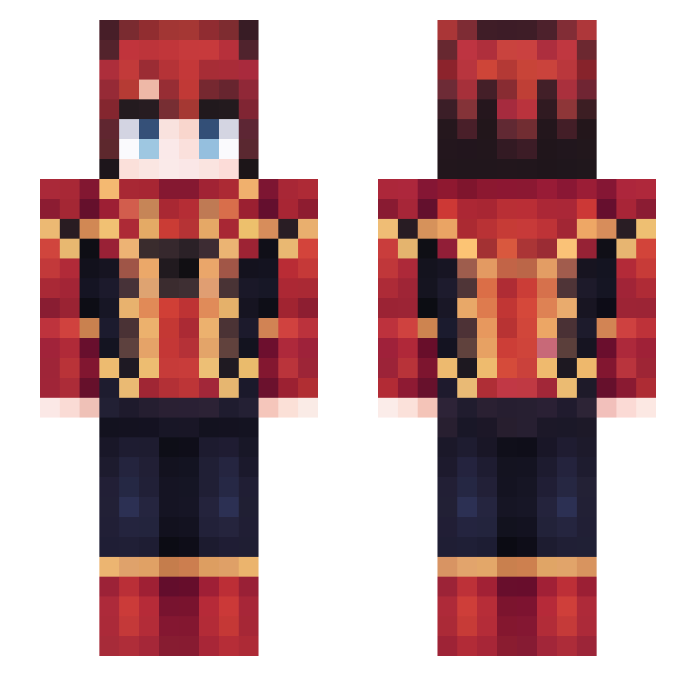Sea_Bubble Minecraft skin, front and back view