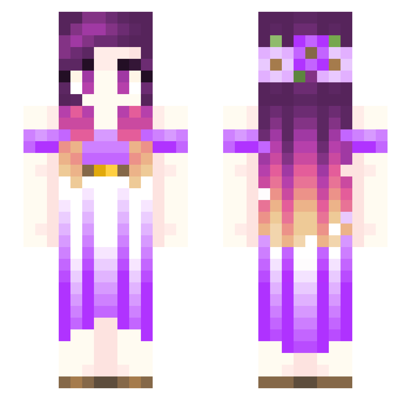 Talia_Skia Minecraft skin, front and back view