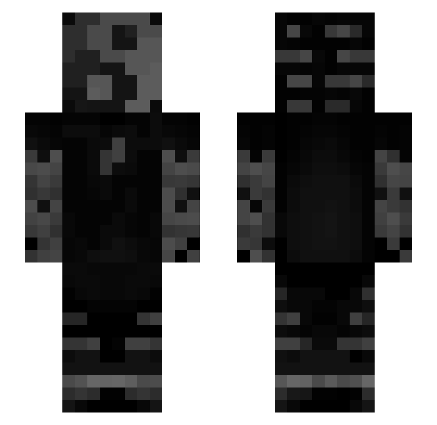 Yujiia Minecraft skin, front and back view