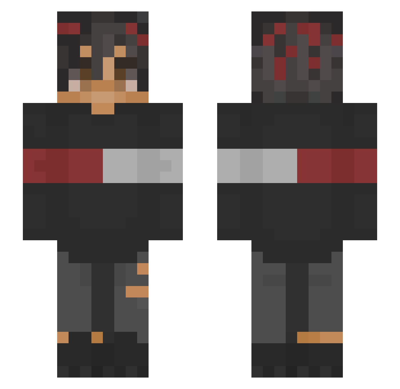 diligent Minecraft skin, front and back view