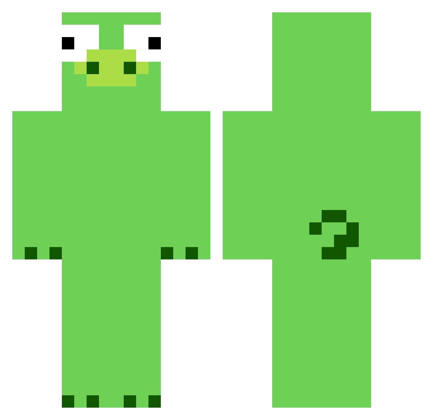Fuvlo Minecraft skin, front and back view