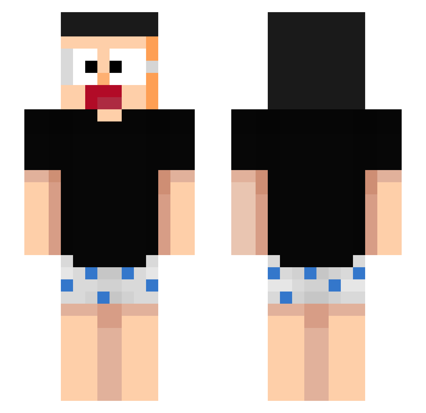 Arhanice Minecraft skin, front and back view