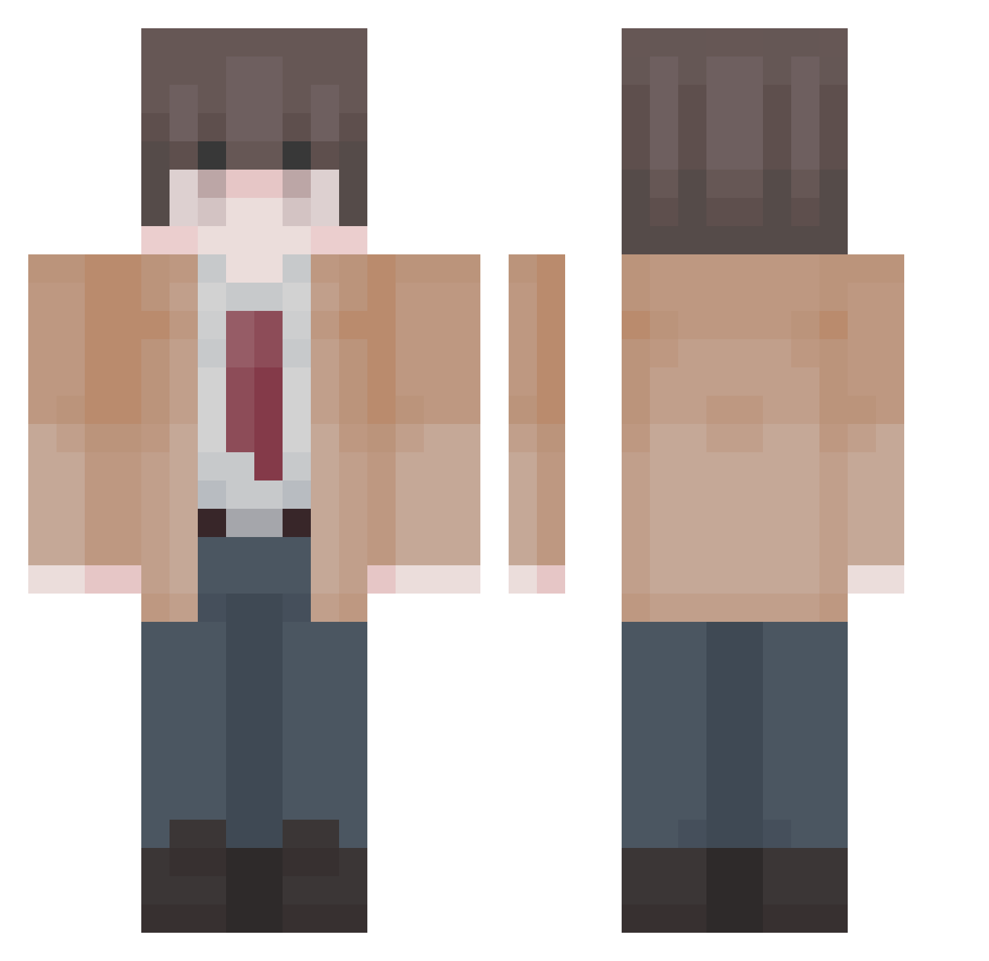 jyiew Minecraft skin, front and back view