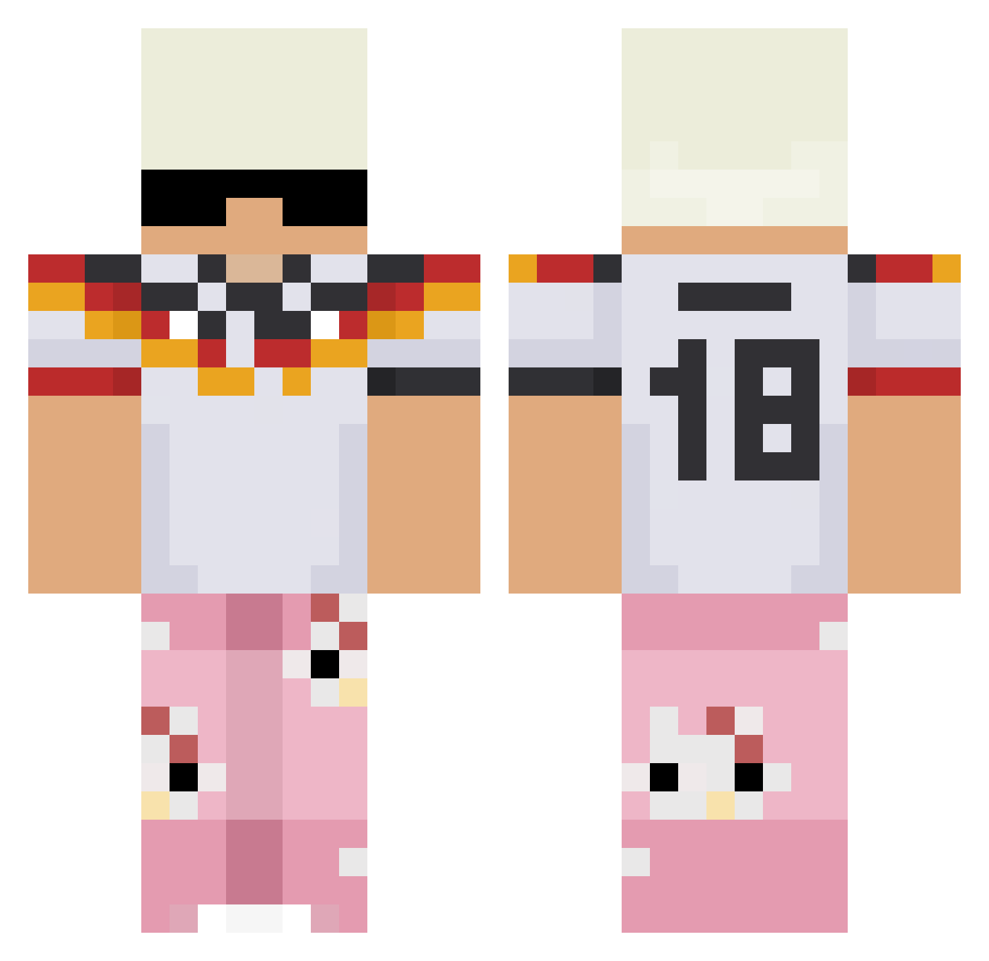 fly_yd Minecraft skin, front and back view