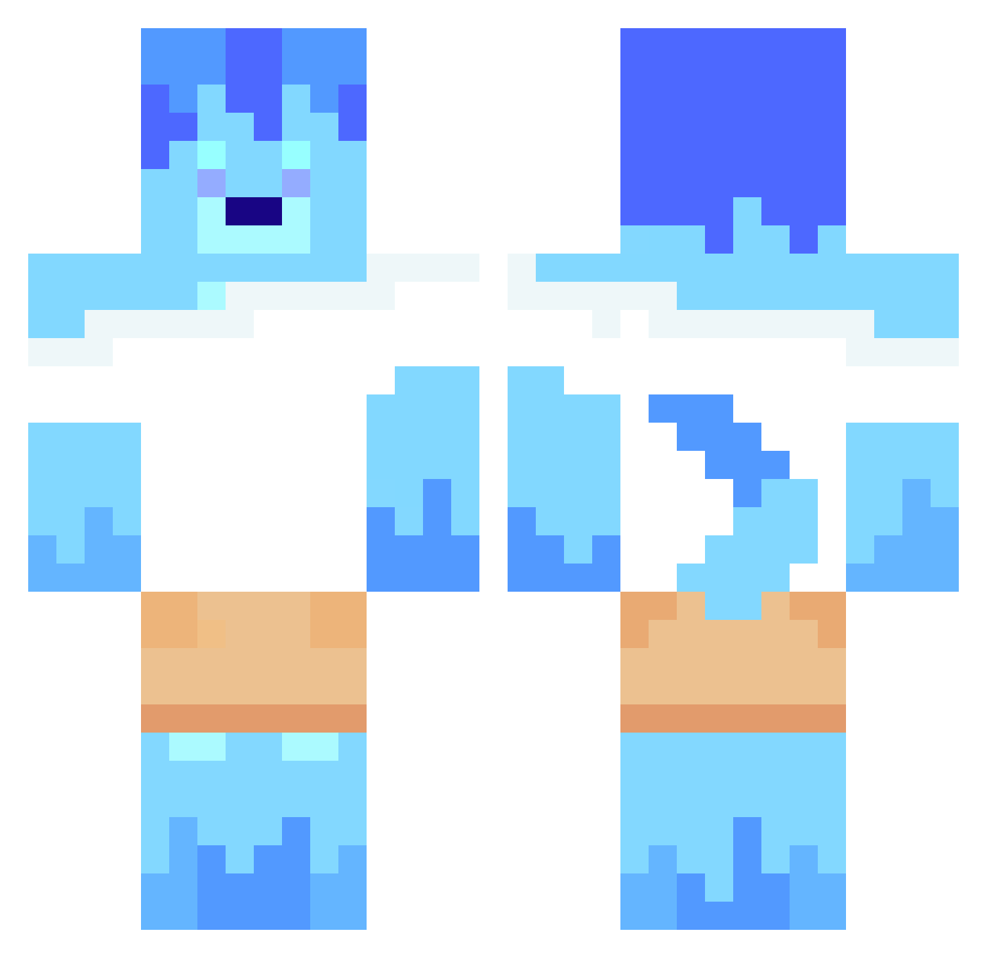 CDAnimations Minecraft skin, front and back view