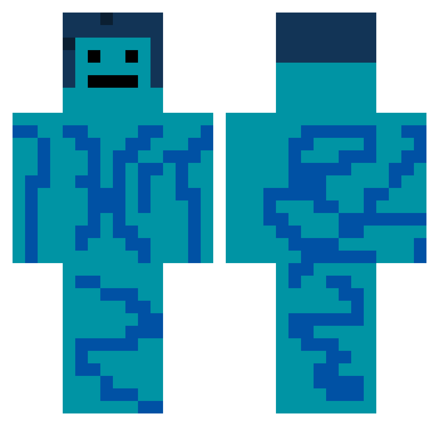 Watercrest2 Minecraft skin, front and back view
