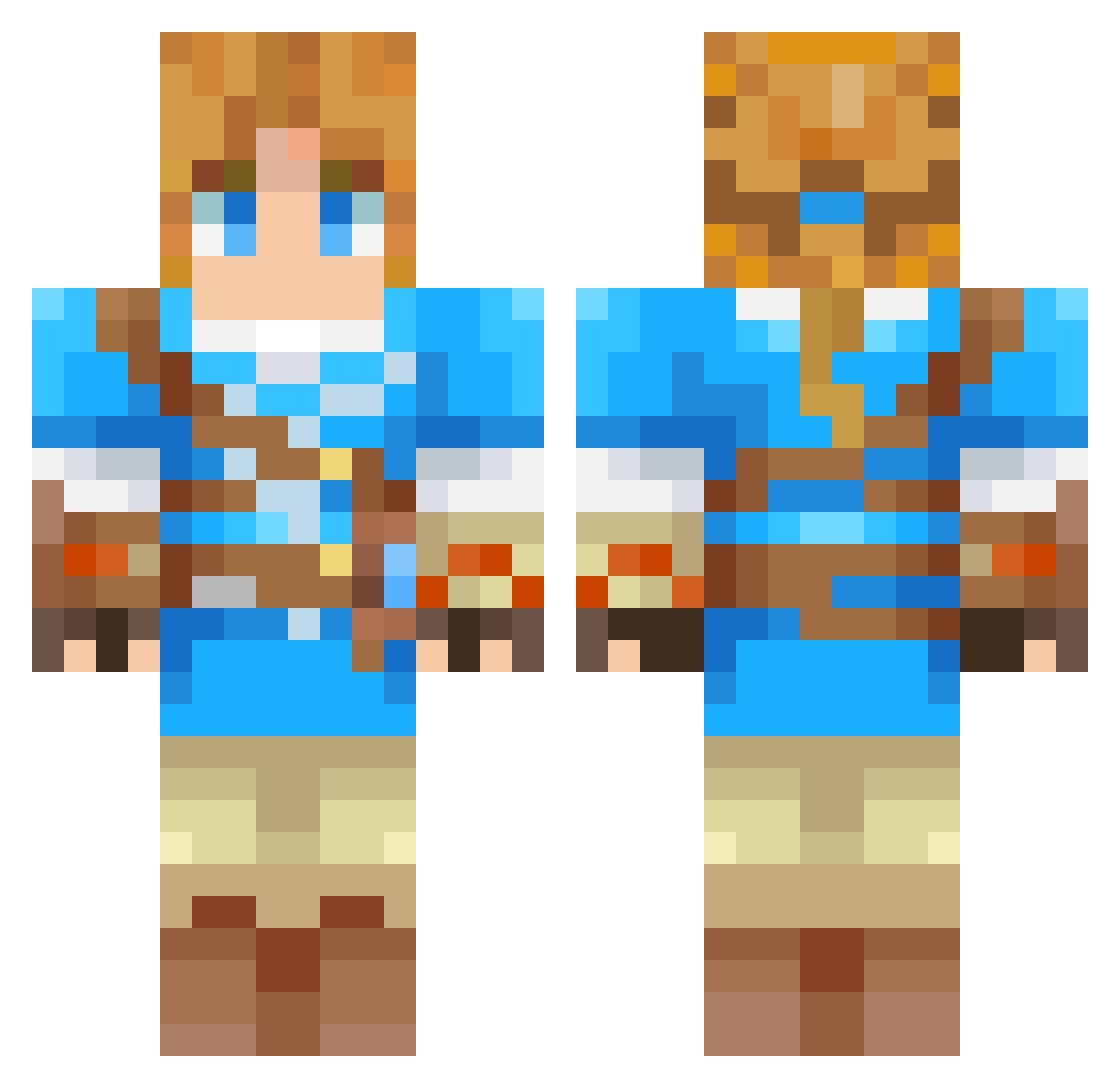 Wanfeng778 Minecraft skin, front and back view