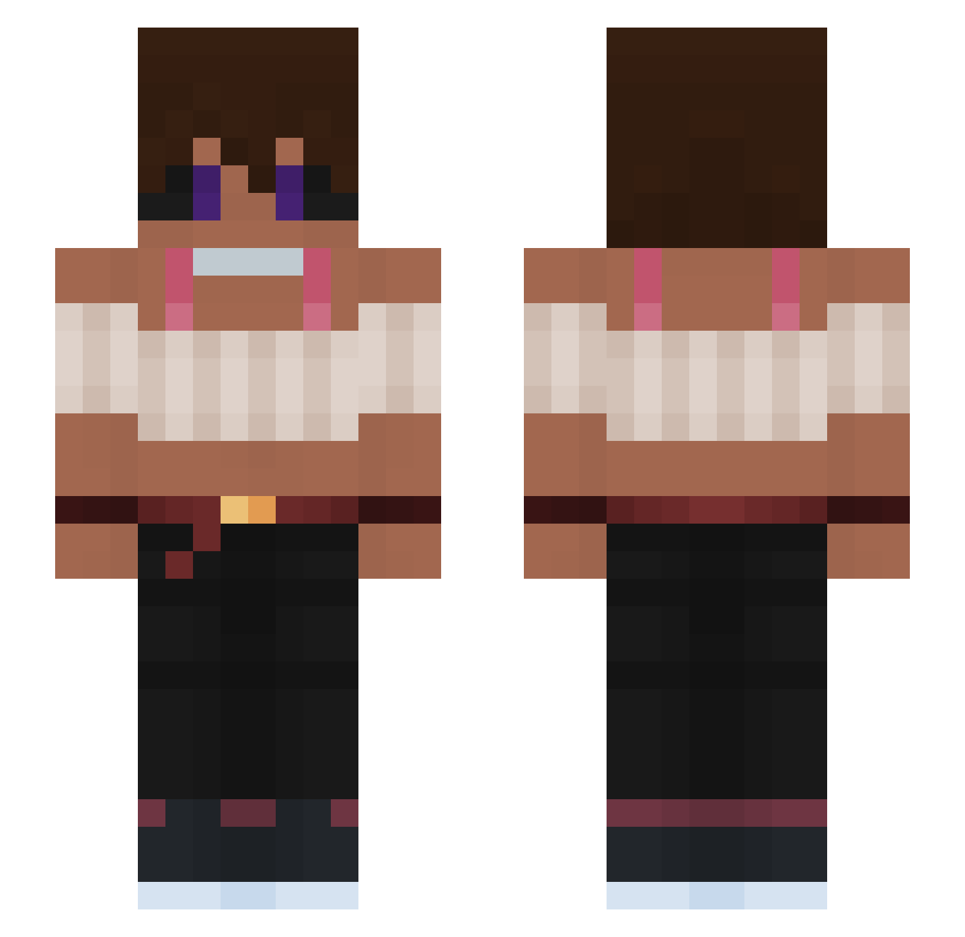 reaganDev Minecraft skin, front and back view