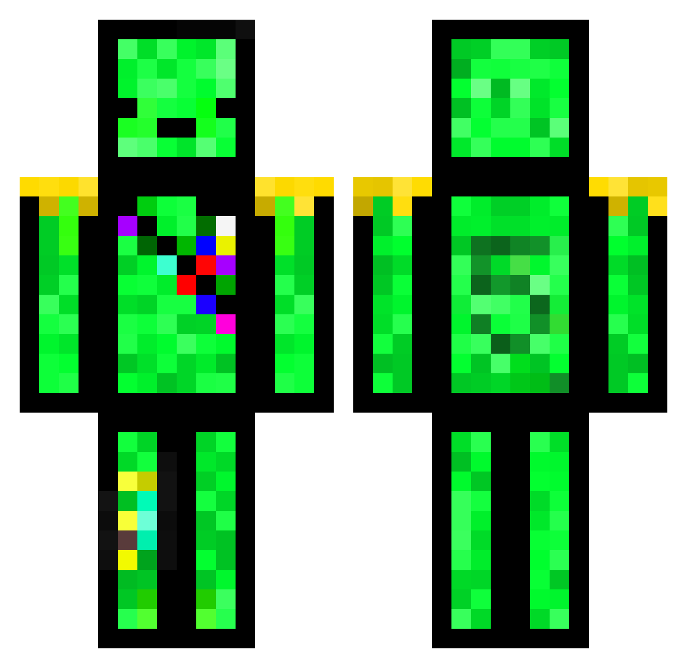 SuperAtla5 Minecraft skin, front and back view