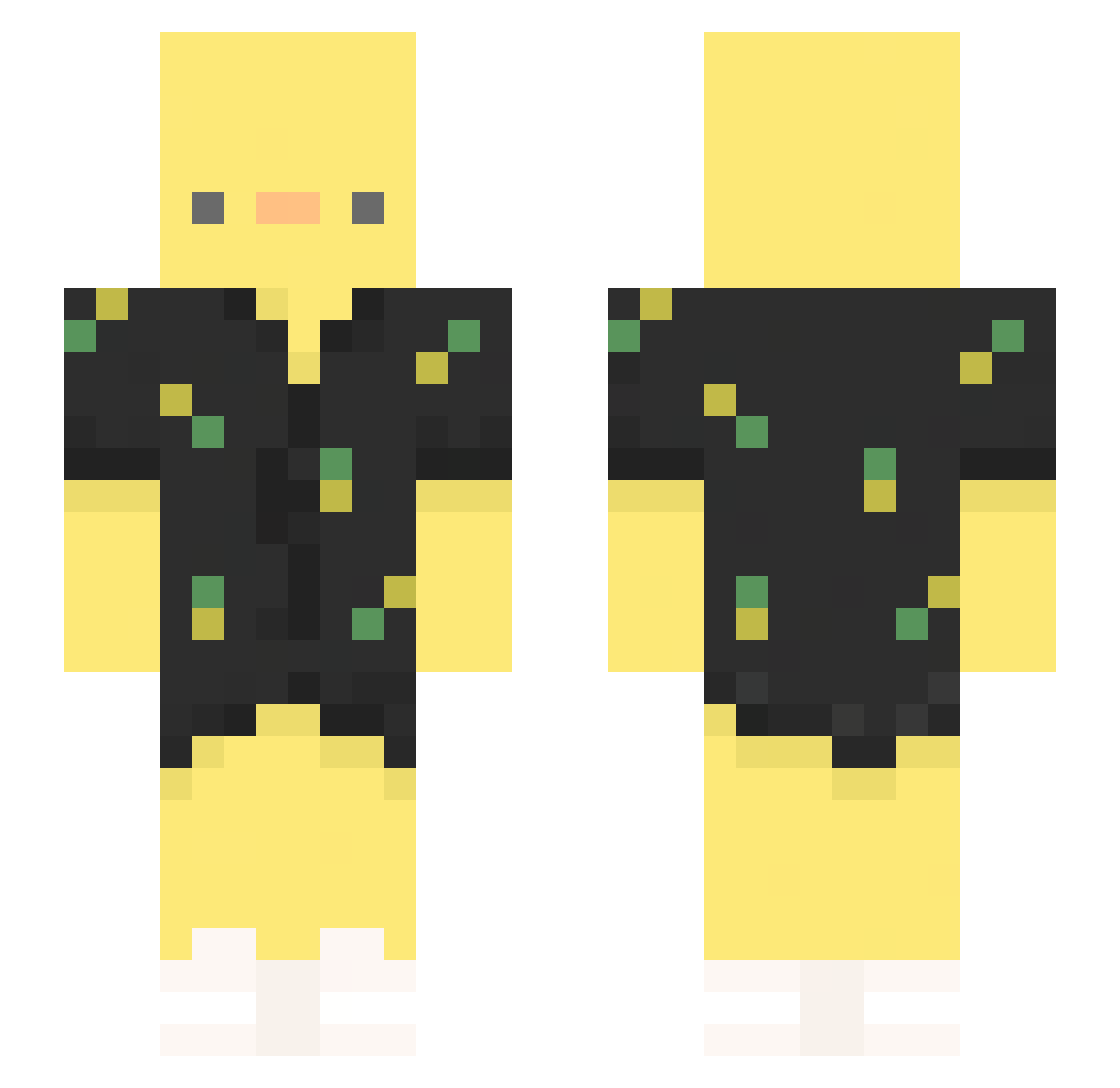 SkyDiamondss Minecraft skin, front and back view