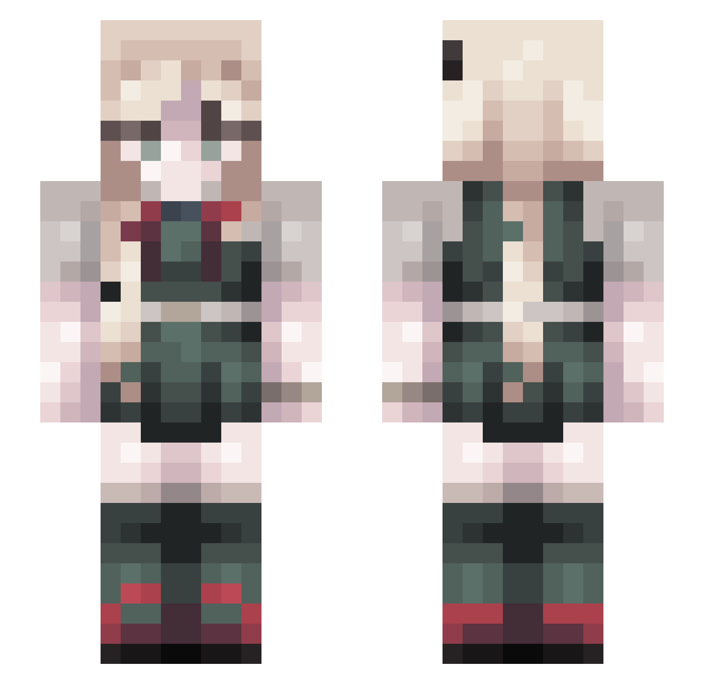 PinkShark_10 Minecraft skin, front and back view