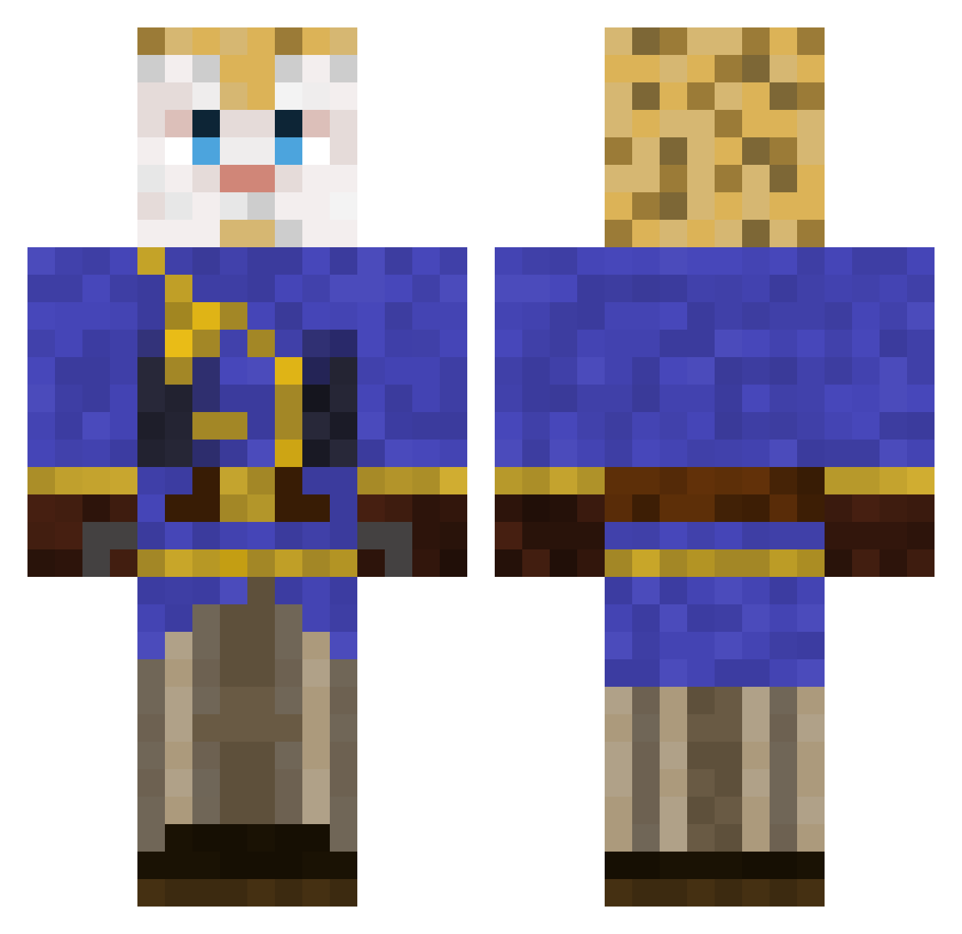 Randisxd Minecraft skin, front and back view