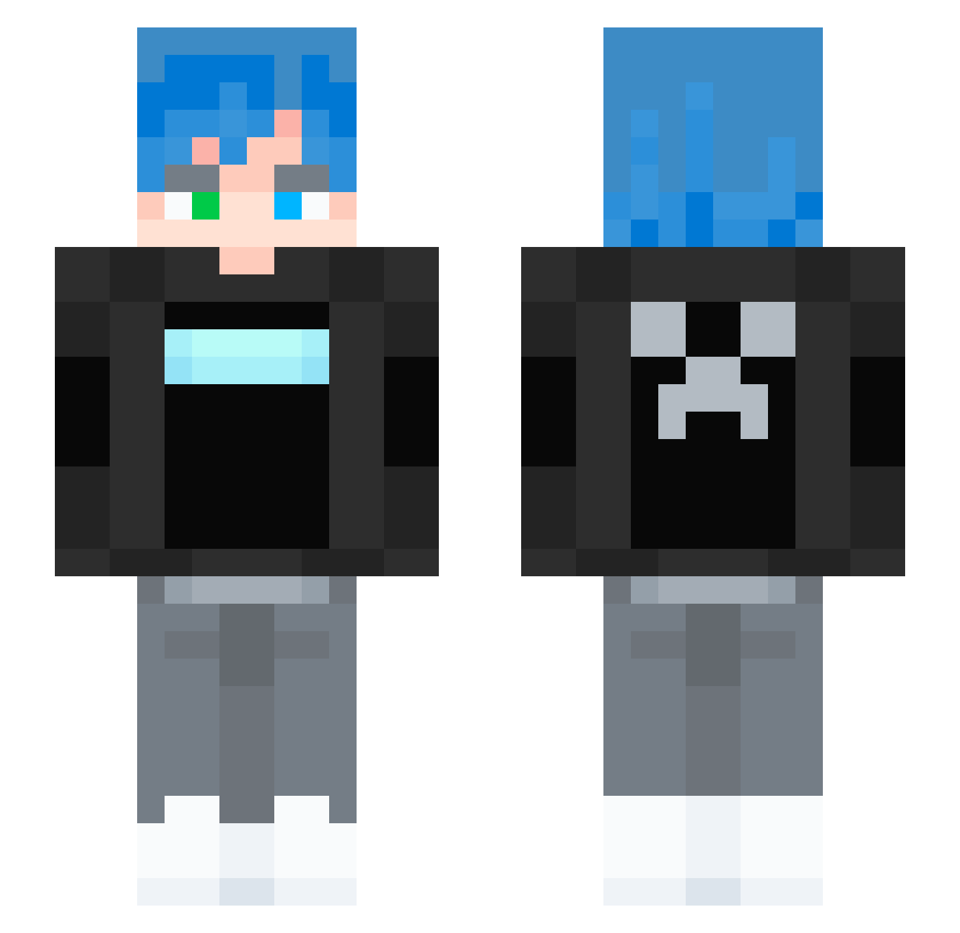 Tahsin_King_ Minecraft skin, front and back view