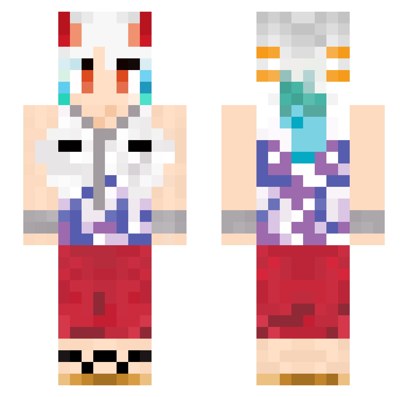 ArianaGraandee Minecraft skin, front and back view