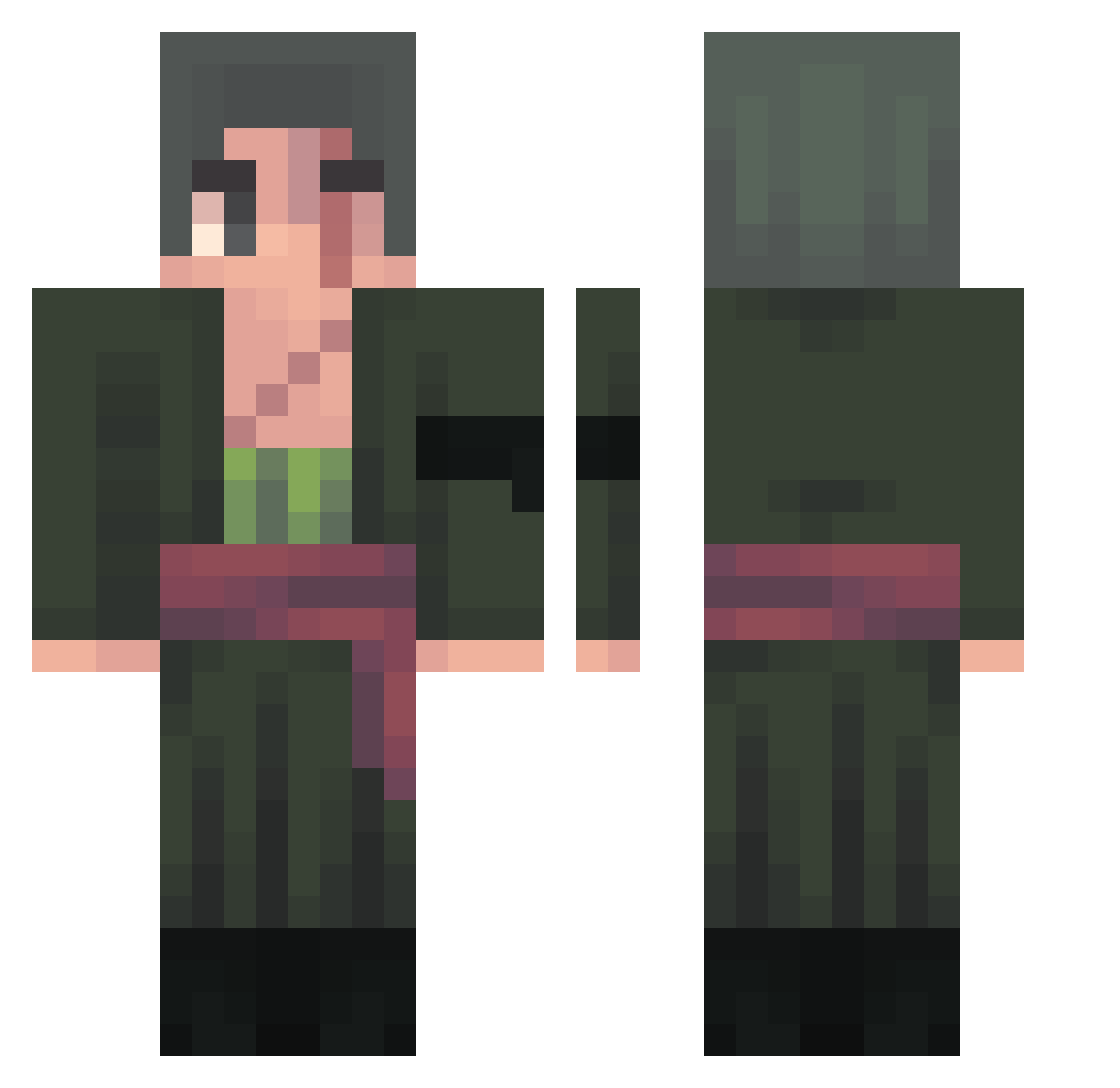 Uolly Minecraft skin, front and back view