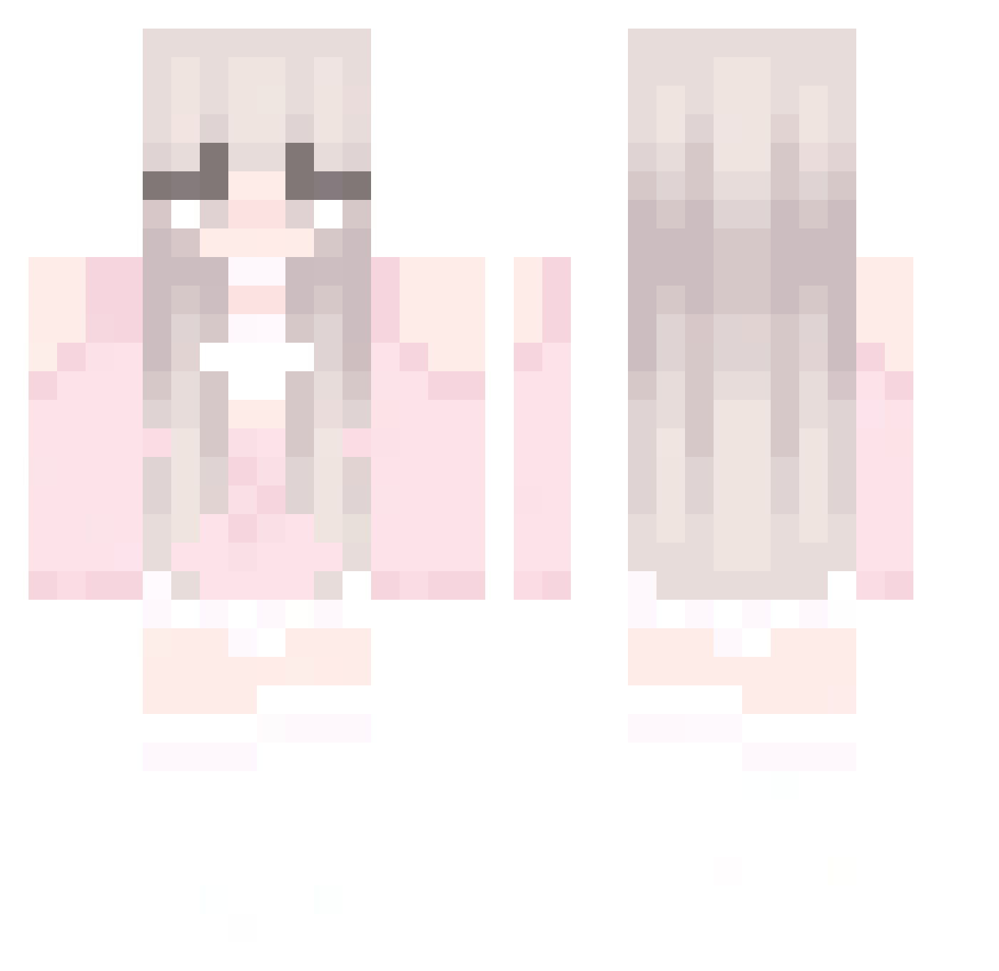 Yiiix Minecraft skin, front and back view