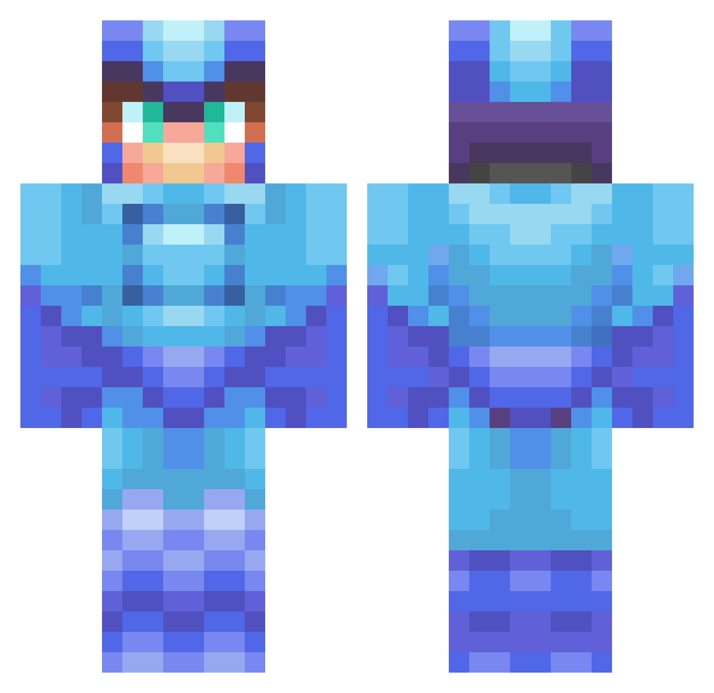 Optology Minecraft skin, front and back view