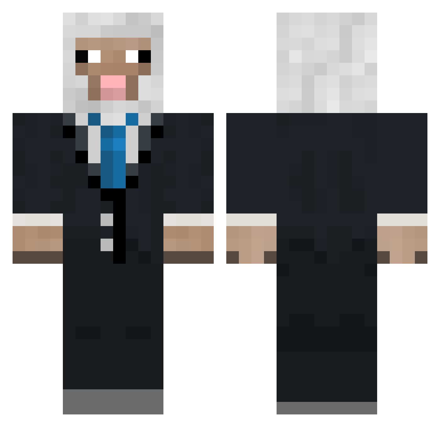 LordMuttonChops Minecraft skin, front and back view