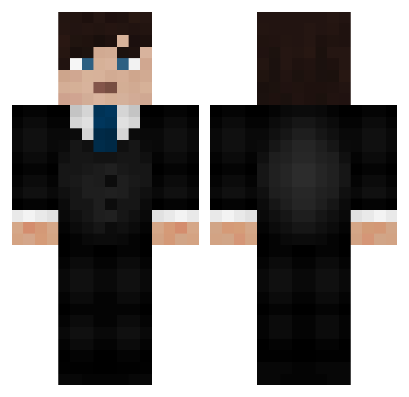 PumpkinMaster42 Minecraft skin, front and back view