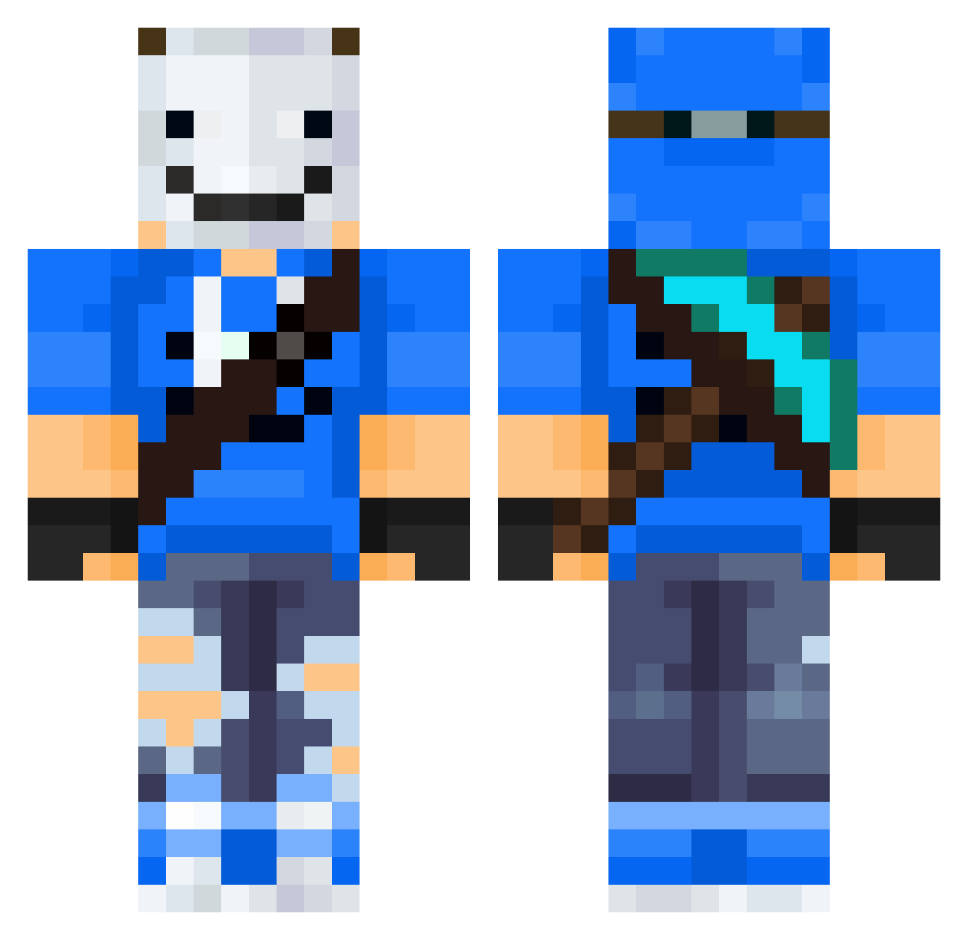 ToneeGee Minecraft skin, front and back view