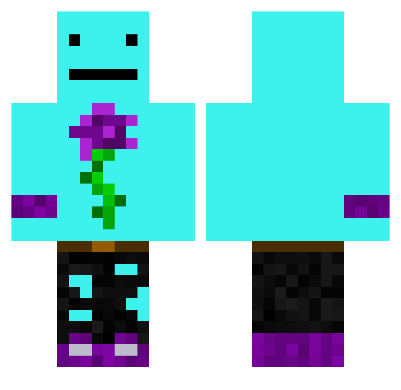 Squiids_1 Minecraft skin, front and back view