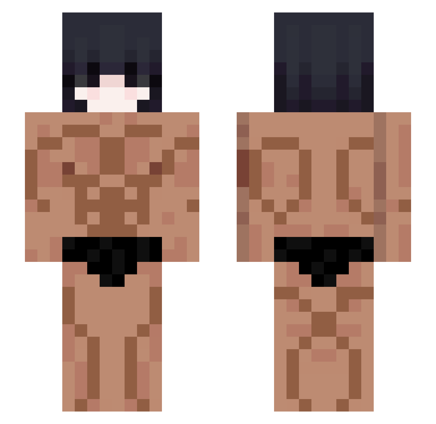 nutsniff Minecraft skin, front and back view