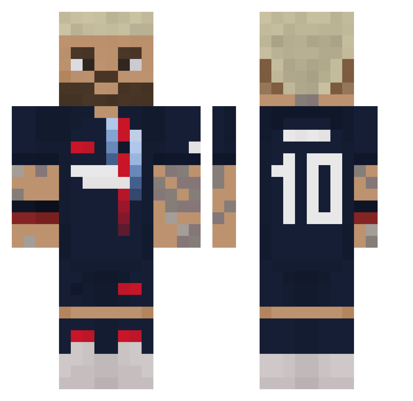 VkieBigBoss Minecraft skin, front and back view