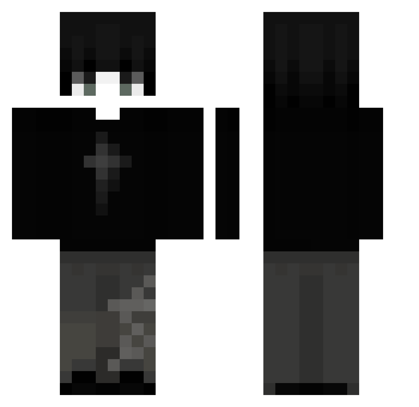 teffq Minecraft skin, front and back view
