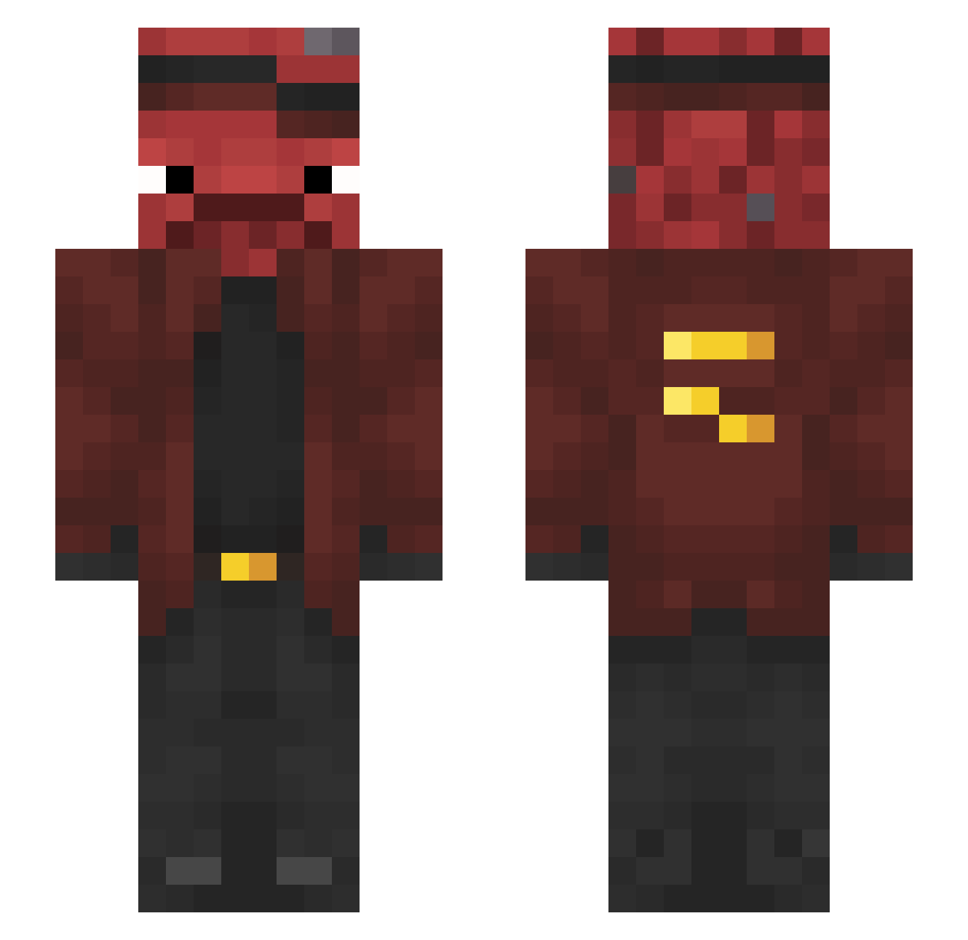 LewErykPL Minecraft skin, front and back view