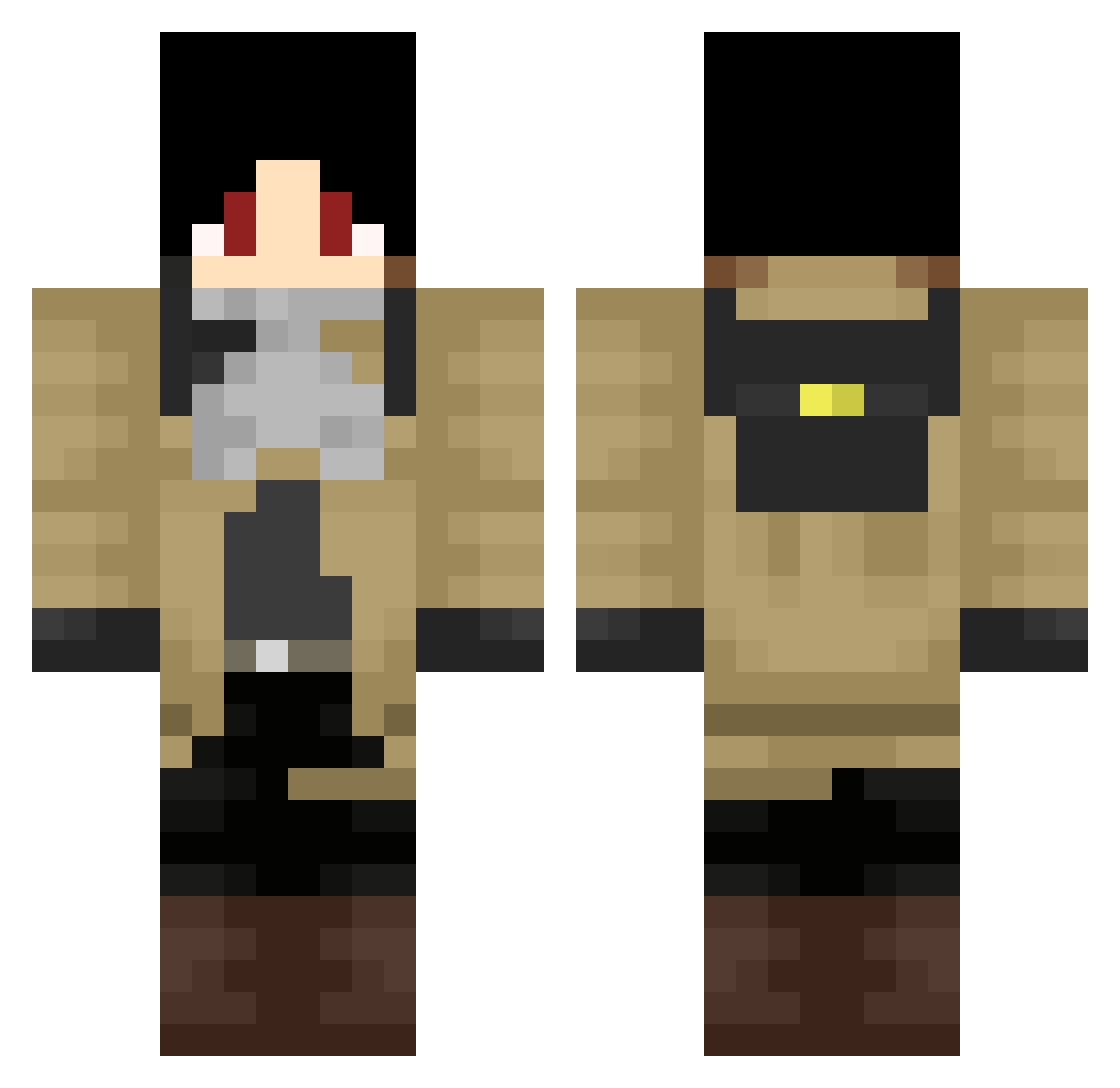 Reliance85 Minecraft skin, front and back view