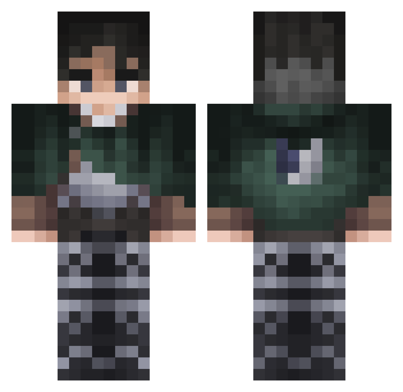 GotWhisky Minecraft skin, front and back view