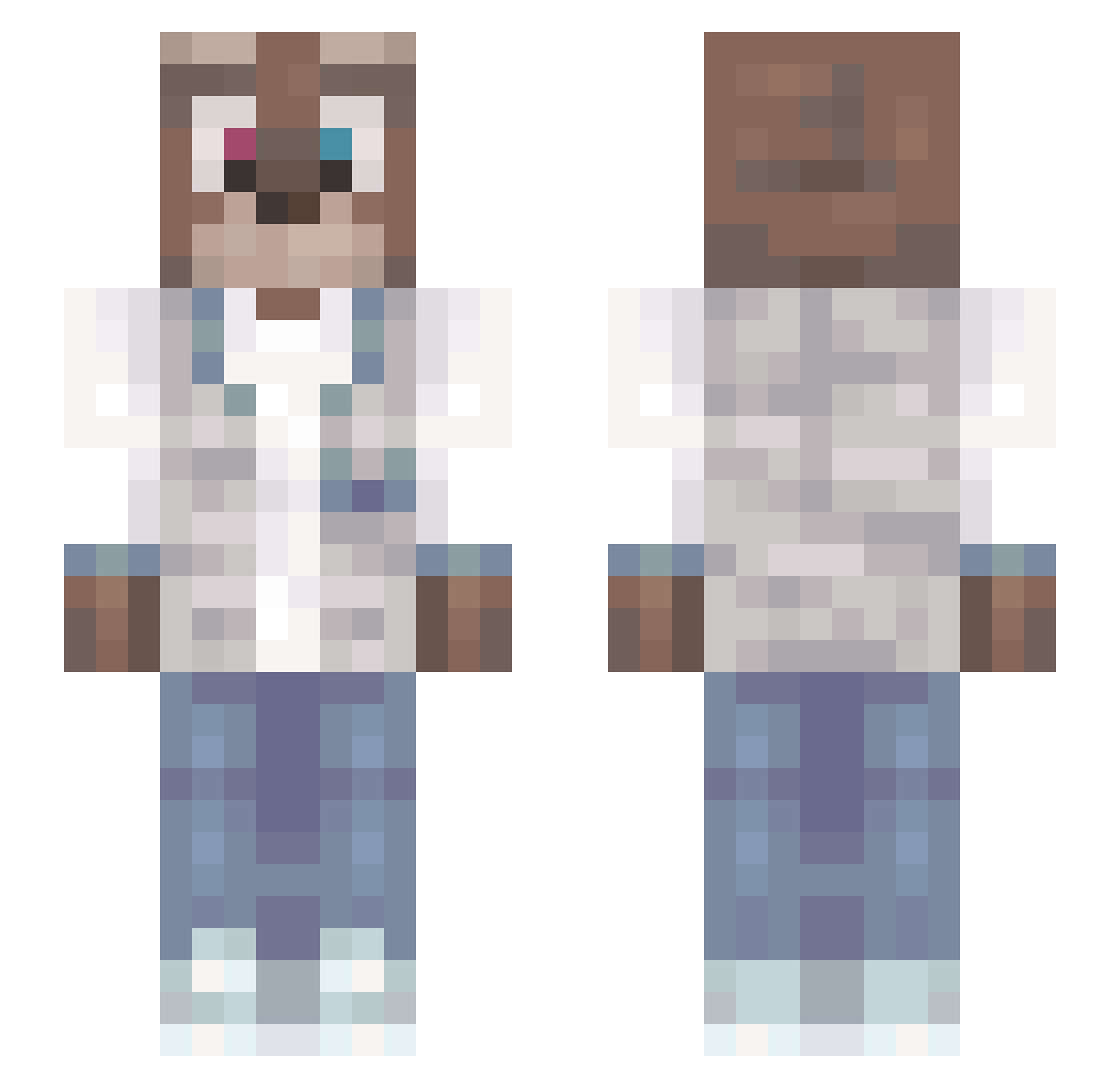 tohy Minecraft skin, front and back view