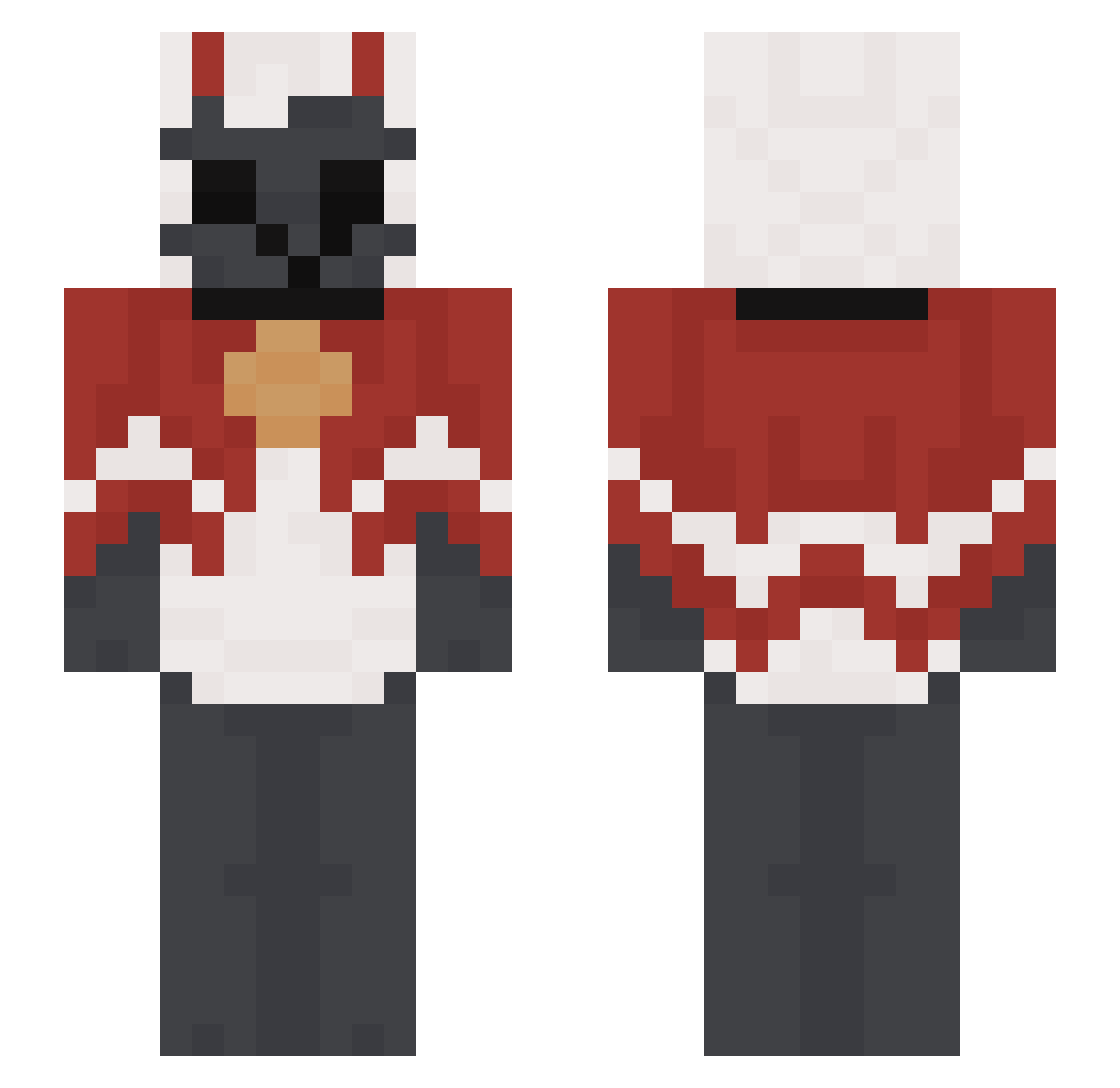 Duck1sGaming Minecraft skin, front and back view